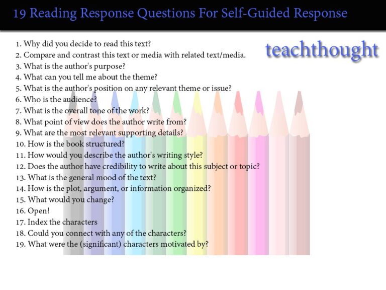 Self-Guided Reading Response Questions